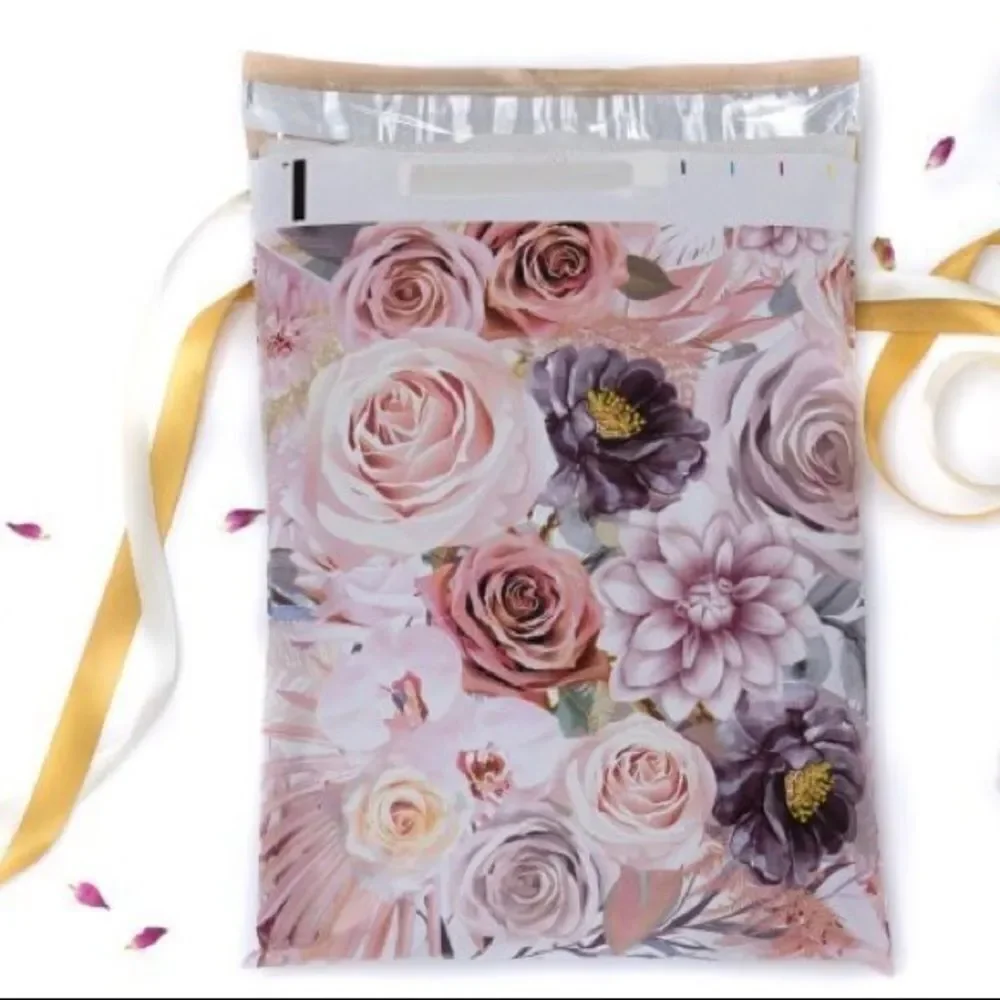 20- 10x13 Boho Floral Print Poly Mailers